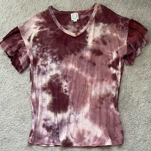 Blue rain short sleeve top Small